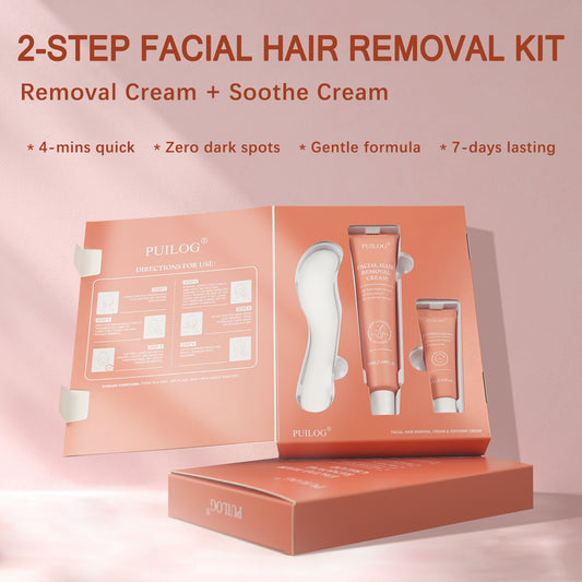 Puilog Facial Hair Removal Cream Kit for Women（3 in 1）
