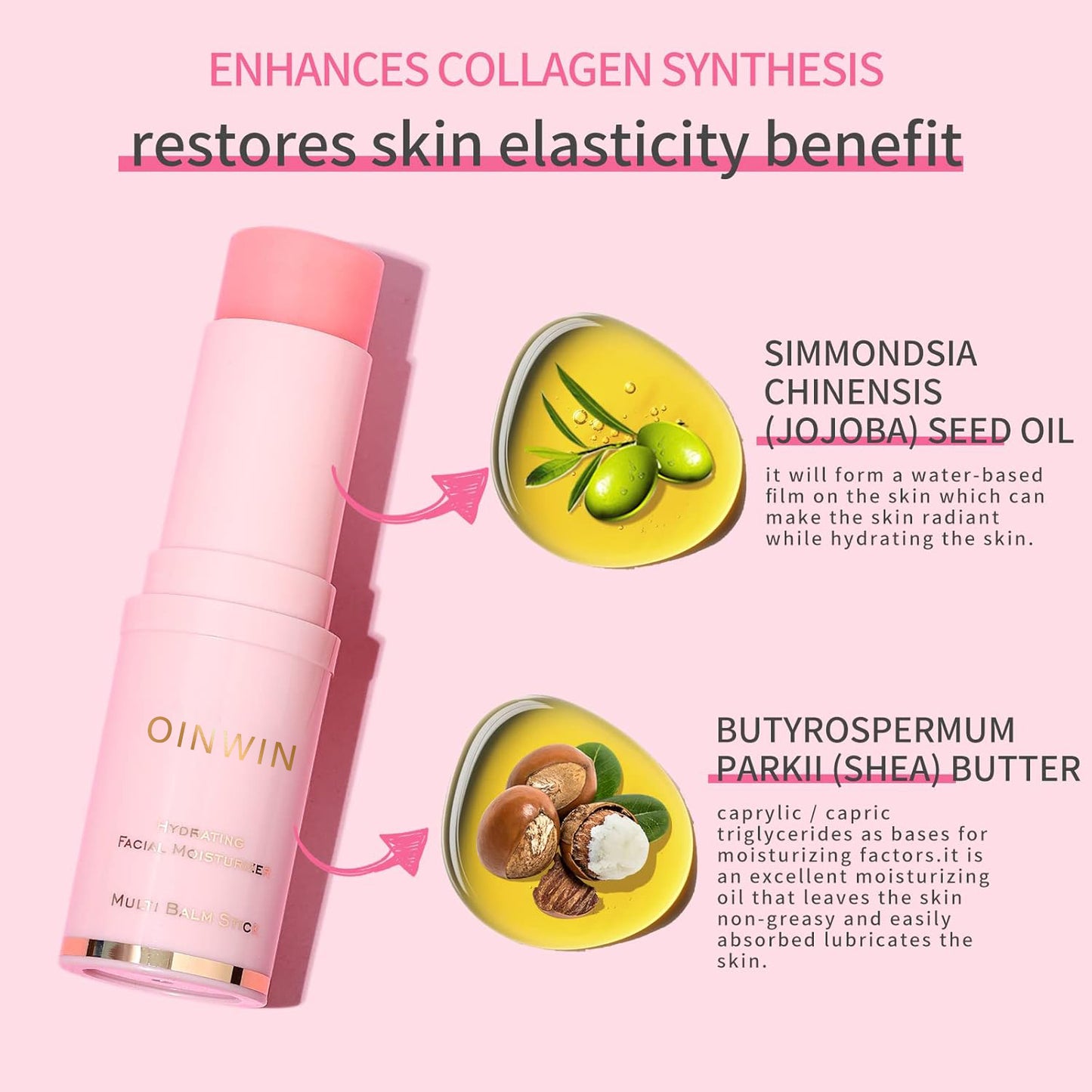 OINWIN Hydrating Multi Balm Stick, All-in-One Hydrating Lip Balm E